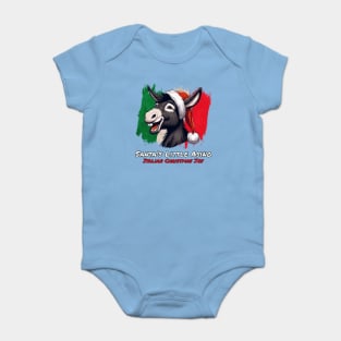 Santa's Little Asino l italian christmas donkey Baby Bodysuit